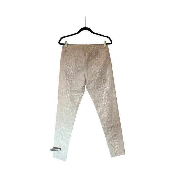 Marchesa Voyage Snakeskin-Textured White Pants - Picture 2 of 9